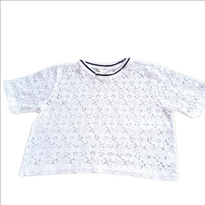 L. A. Hearts Sheer White Lace Crop Top Size Small